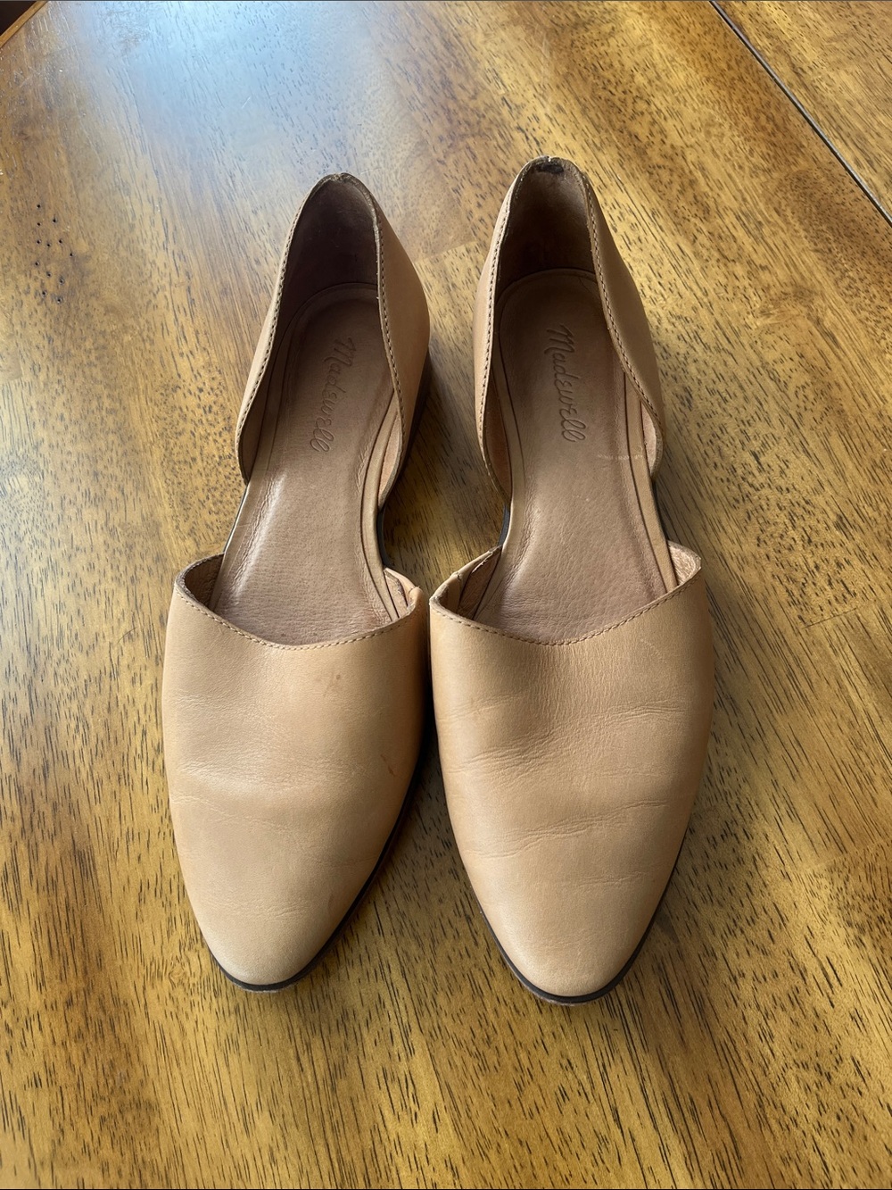 Madewell Beige D'Orsay Leather Flats